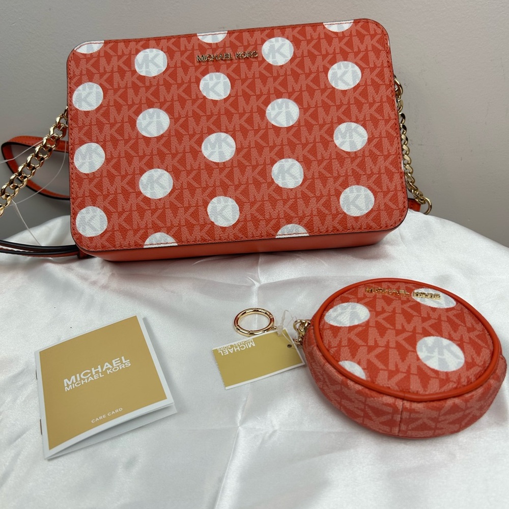 Michael Kors Polka Dot Crossbody Bag and Key Case